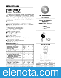 ON Semiconductor MBR2535CTL datasheet