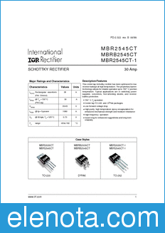 International Rectifier MBR2545CT datasheet