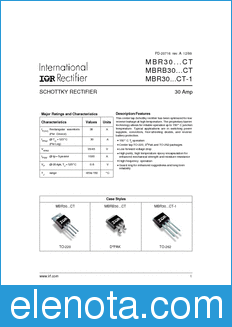 International Rectifier MBR30...CT-1 datasheet