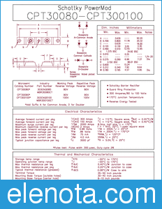 Microsemi MBR30080CT datasheet