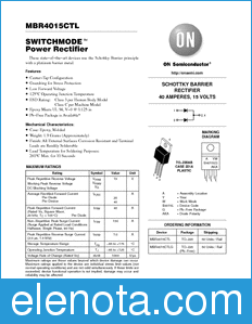 ON Semiconductor MBR4015CTL datasheet