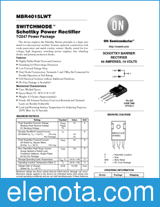 ON Semiconductor MBR4015LWT datasheet