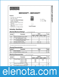 Fairchild MBR4050PT datasheet