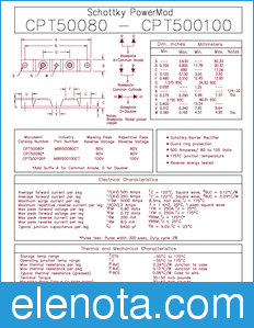 Microsemi MBR50080CT datasheet