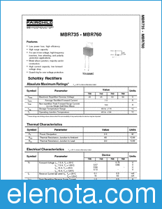 Fairchild MBR745 datasheet