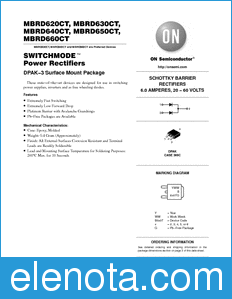 ON Semiconductor MBRD620CT datasheet