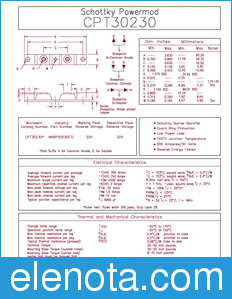 Microsemi MBRP20030CTL datasheet