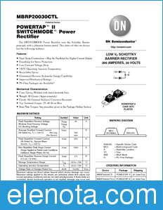 ON Semiconductor MBRP20030CTL datasheet