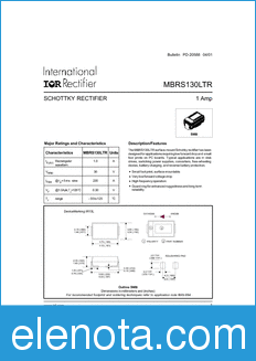 International Rectifier MBRS130LTR datasheet