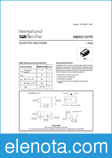 International Rectifier MBRS130TR datasheet