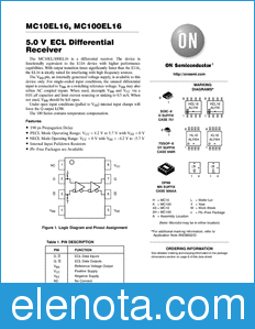 ON Semiconductor MC100EL16 datasheet