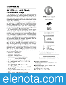 ON Semiconductor MC100EL38 datasheet