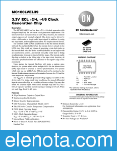 ON Semiconductor MC100LVEL39 datasheet