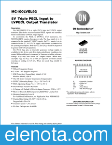 ON Semiconductor MC100LVEL92 datasheet