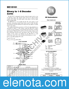 ON Semiconductor MC10161 datasheet