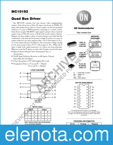 ON Semiconductor MC10192 datasheet