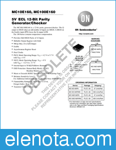 ON Semiconductor MC10E160 datasheet