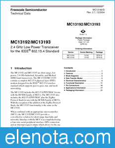 Freescale MC13192DS datasheet