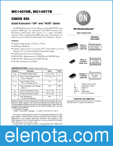 ON Semiconductor MC14070B datasheet