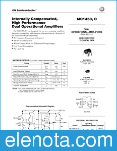 ON Semiconductor MC1458 datasheet