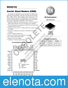 ON Semiconductor MC68194 datasheet