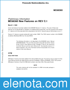 Freescale MC68360C1 datasheet