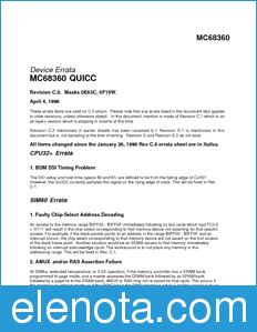 Motorola MC68360DEC0 datasheet