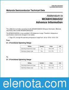 Motorola MC68HC08AS32AD datasheet
