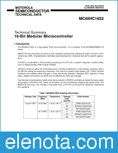 Motorola MC68HC16S2TS datasheet