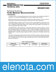 Motorola MC68HC16Z2TS datasheet
