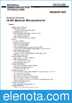 Motorola MC68HC16Z3PP datasheet