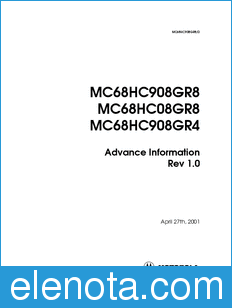 Motorola MC68HC908GR8 datasheet