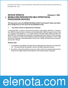 Motorola MC68LC302DEC datasheet