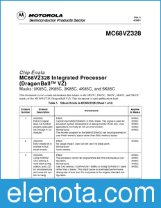 Motorola MC68VZ328CE datasheet