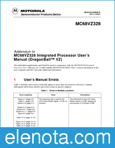 Motorola MC68VZ328UMAD datasheet