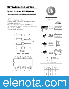 ON Semiconductor MC74AC00 datasheet