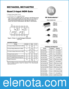 ON Semiconductor MC74AC02 datasheet