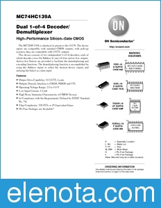 ON Semiconductor MC74HC139A datasheet