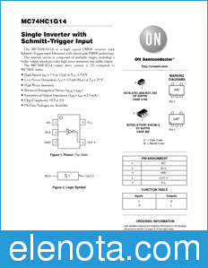 ON Semiconductor MC74HC1G14 datasheet