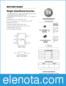 ON Semiconductor MC74HC1GU04 datasheet