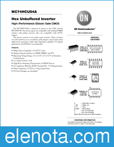 ON Semiconductor MC74HCU04A datasheet