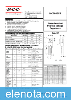 Micro Commercial Components MC7805CT datasheet
