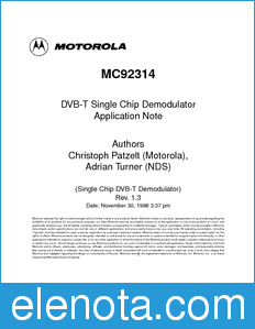 Motorola MC92314 datasheet
