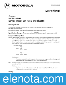 Freescale MCF5202DE datasheet
