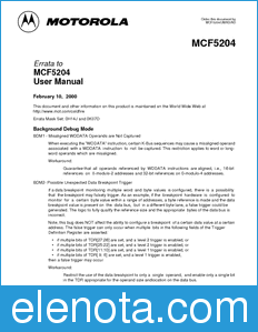 Motorola MCF5204DE datasheet