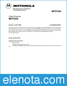 Motorola MCF5204G13NDE datasheet