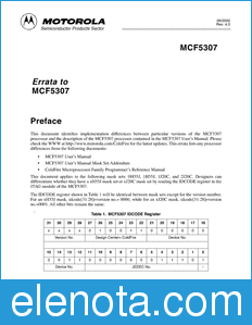 Motorola MCF5307ER datasheet