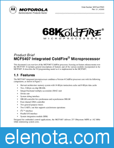 Motorola MCF5407 datasheet
