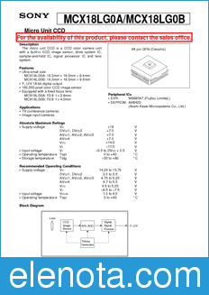 Sony Semiconductor MCX18LG0A datasheet