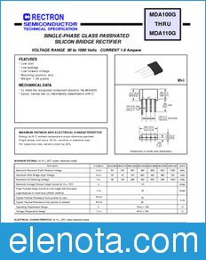 Rectron MDA101G datasheet
